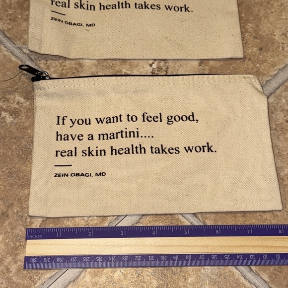 ZO SKIN HEALTH Zein Obagi, MD 2 Canvas Skincare Cosmetics Zippered Bags - Picture 2 of 6